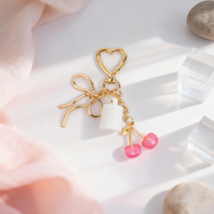 Summer Fridays 0.5oz Golden Heart & Cherry Lip Gloss Keychain